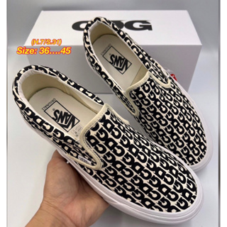 SLIP ON CDG SNEAKERS +ฟรีกล่อง Sz.36-44 รองเท้าผ้าใบ รองเท้าแวน G25A025-FT1907