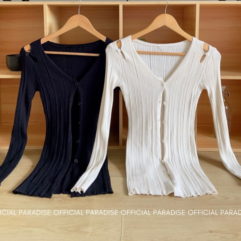 Paradise Official - 2สี Circut Top เสื้อแขนยาวกระดุมหน้า