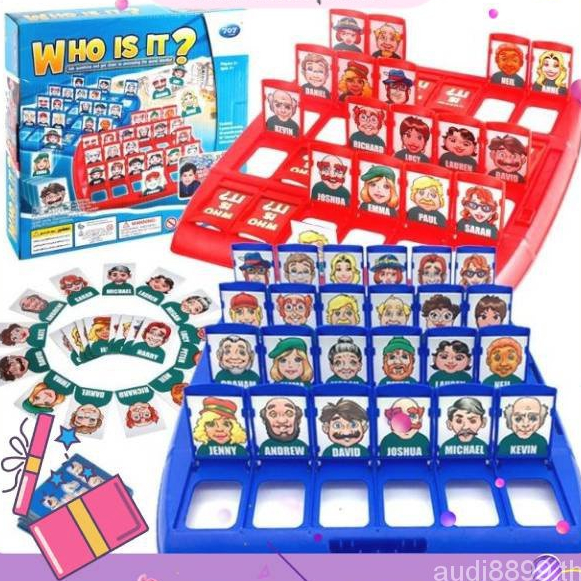 ของเล่น เกมนักสืบ Who is it? หาว่าใครกันที่คุณกำลังตามหา โดยที่แบ่งเป็น 2 ทีม ทีมสีแดง และ ทีมสีฟ้าฟ้า​งชัวร์ เกมบนโต๊ะ