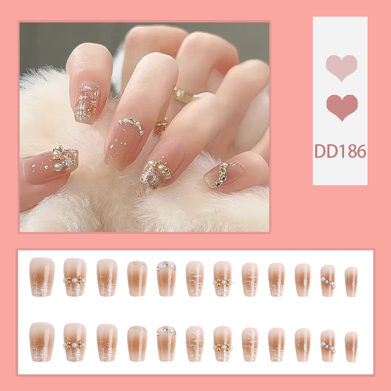 🇹🇭ร้านไทย🇹🇭 เล็บปลอม สไตล์โมเดิร์น ใช้งานง่าย 24 ชิ้น พร้อมส่ง[DD186]