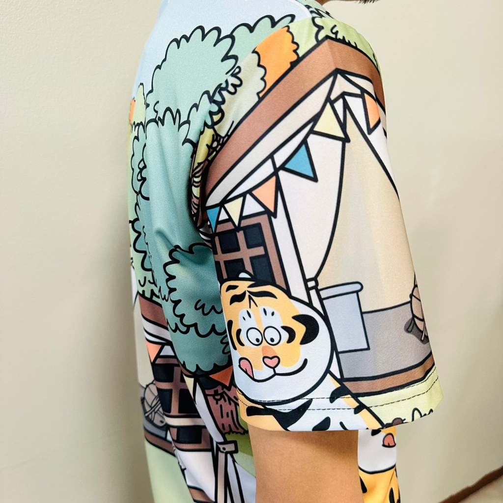 เสื้อยืดลายเสืออ้วนแคมป์ปิ้ง ลายใหม่ล่าสุด สายแคมป์ห้ามพลาดเด็ดขาด น่ารักสุดๆ