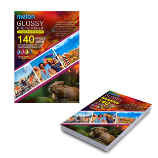 กระดาษโฟโต้กันน้ำ 2 หน้า 140G Inkjet Glossy Photo เนื้อมัน พิมพ์ได้2หน้า บรรจุ 50 แผ่น <DOUBLE SIZE>