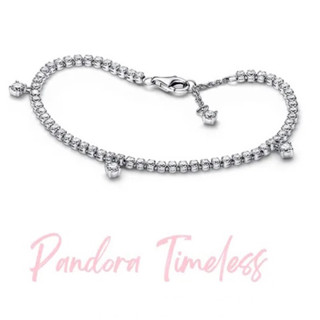 ⭐️(พร้อมส่ง)สร้อยข้อมือห้อยตุ้งติ้ง Pandora​ Sparkling Drops Tennis Bracelet ของเเท้100%