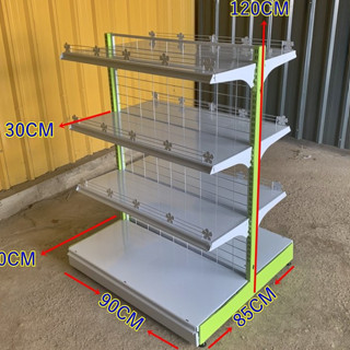 ชั้นวางแบบ 2 ด้าน ขนาด 85x90x120ซม. (4ชั้น) ปรับระดับชั้นวางได้ ชั้นวางของ วางสินค้า ตามร้านค้าต่างๆทั่วไป