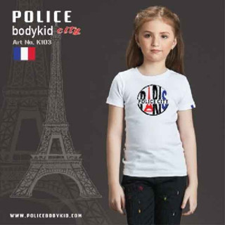 Police Bodykid เสื้อเด็ก ผู้หญิง/ผู้ชาย ขาว,ดำ,เทา  K103