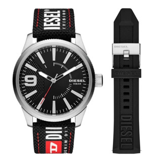 แท้100%พร้อมส่ง Diesel Rasp NSBB Three-Hand Black Nylon Watch Set DZ1906