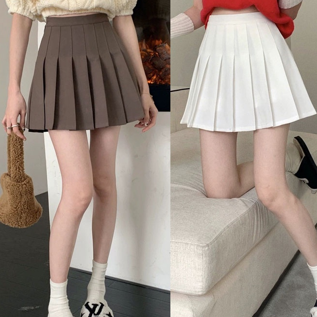 Chemisegrace 800 พร้อมส่ง กระโปรงเทนนิสเอวสูง กระโปรงนักศึกษา มีชับใน ขนาดสั้นเหนือเข่า