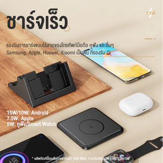KIVEE 15W ที่ชาร์จไร้สาย แท่นชาร์จไรสาย Fast charger wireless charger ที่ชาร์จแบตไร้สาย ใช้กับ iPhone Samsung Huawei