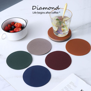 ❤ Diamond Coffee ที่รองแก้ว แผ่นรองแก้วหนัง2สีคู่หน้าหลัง ด้านหน้า ด้านหลัง YAOI