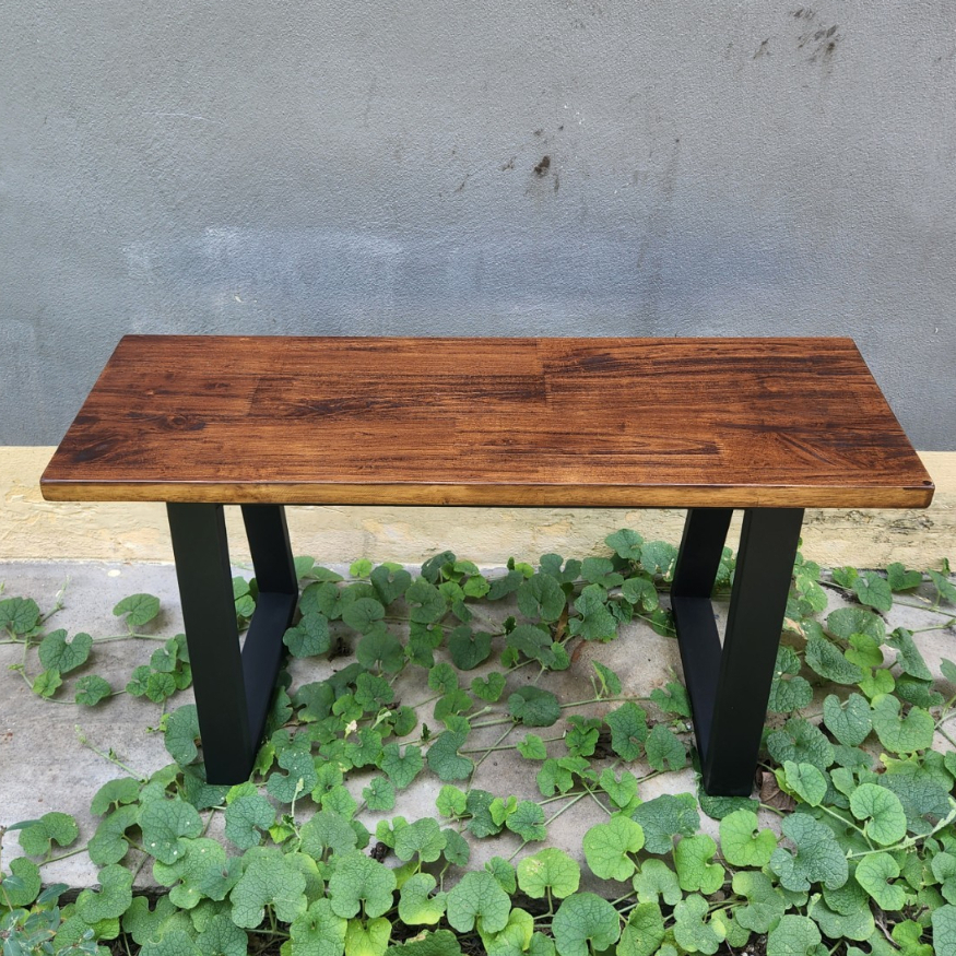 MPT2Wood-Steel เก้าอี้ม้านั่งยาว ขนาด ก25xยxxส42ซม ขาเหล็กสีดำและสีขาว ทำจากเหล็กกัลวาไนท์อย่างดี แข็งแรง กันสนิม