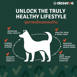 [8kg] DESERVE อาหารเม็ดสำหรับสุนัข Holistic Grain Free ลดคราบน้ำตา บำรุงกระดูก บำรุงขนสวย