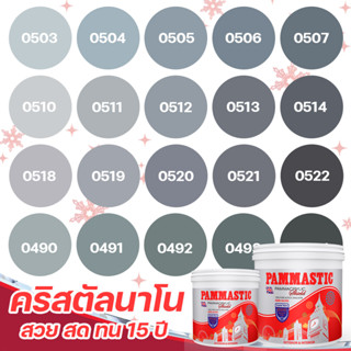 Pammastic สีเทา อะคริลิค ชิลด์ 3L สีทาภายนอก และ สีทาภายใน เกรดสูง ทนทาน 15 ปี สีไร้กลิ่น สีบ้านเย็น