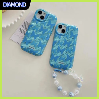 💲คูปองเคลม💲เคสไอโ case for iphone 11 12 ผีเสื้อสีน้ำเงิน เพิ่มห่วงโซ่ เคส 14 13 12 11 pro max ซิลิโคนเหลว ทนทาน