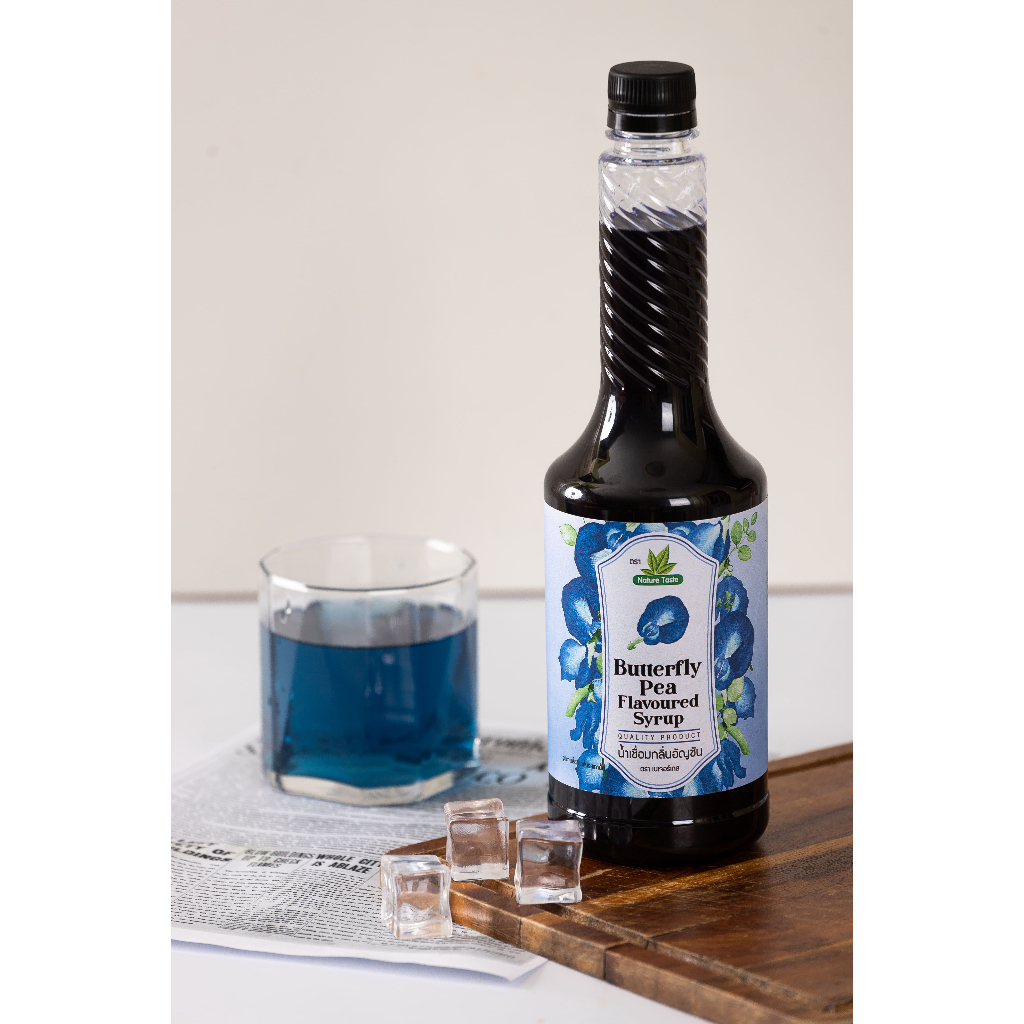Nature Taste Butterfly Pea Syrup น้ำเชื่อมไซรัป กลิ่นอัญชัน ตราเนเจอร์เทส ขนาด 750 ml. (มีส่วนผสมของดอกอัญชันแท้)