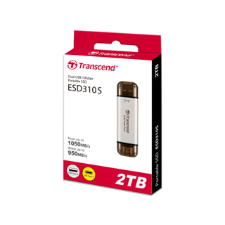 Transcend External SSD smallest 2TB : ESD310S : Type-A and Type-C connectors : รับประกัน 5ปี - มีใบกำกับภาษี-TS2TESD310S