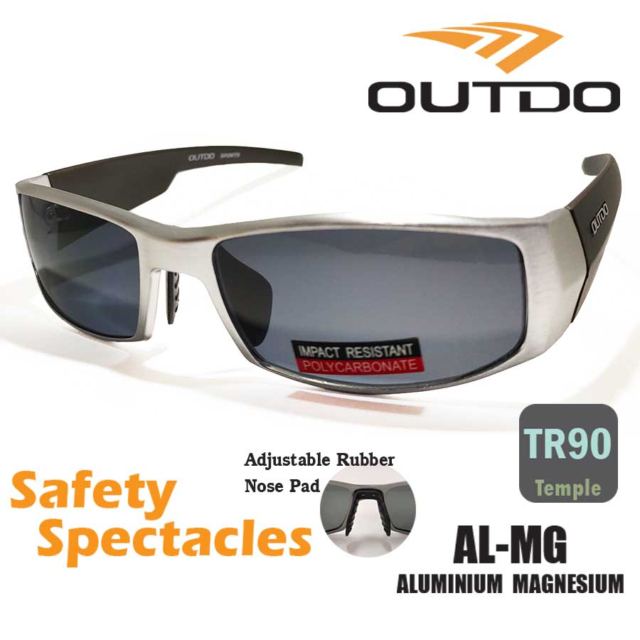 แว่น Safety Outdo กรอบ Aluminium Magnesium AL115 เลนส์ Hard PC or Polarized ป้องกัน UV400