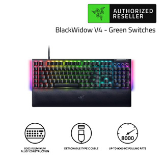 Razer BlackWidow V4 Mechanical Gaming Keyboard - Green Mechanical Switches (คีย์แคป TH/ENG) (คีย์บอร์ดเกมมิ่งใช้สาย)