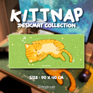 [ DESKCODE ] แผ่นรองเมาส์ แผ่นรองคีย์บอร์ด KITTNAP COLLECTION ลูกแมว~ ขนาดใหญ่ 90 x 40 cm. หนา 3 mm.