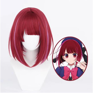 Arima Kana คอสเพลย์ Oshi No Ko สั้น Bobbhead สีแดงผสมสีชมพู Wigs ทนความร้อนสังเคราะห์อะนิเมะวิกผมฮาโลวีนปาร์ตี้