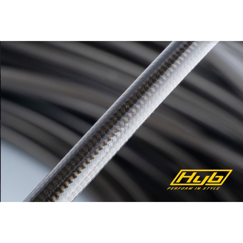 สายถักเบรคAn3 HYB เทฟล่อนแท้ สเตนเลสหุ้มPVC สีน้ำตาล,แดง,ม่วง,น้ำเงิน,ดำ HYB แท้100% สินค้าพร้อมส่ง ราคาต่อเมตรคุ้ม