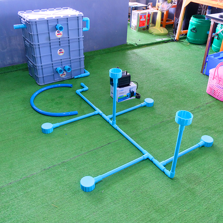 ชุดกรองคอนโด162ลิตรสำหรับบ่อปลา1-4ตันสีเทาแบรนด์นายตัวเองระบบเข้าบนออกล่าง3ขั้นตอน - รูปที่ 6