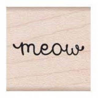 MEOW  Wood stamp  แสตมป์ไม้