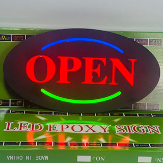 ป้ายไฟ OPEN ป้ายไฟLED  กันน้ำฝนเบาได้  เพิ่มเอกลักษณ์สีสันให้หน้าร้าน ปรับไฟได้3ระดับ