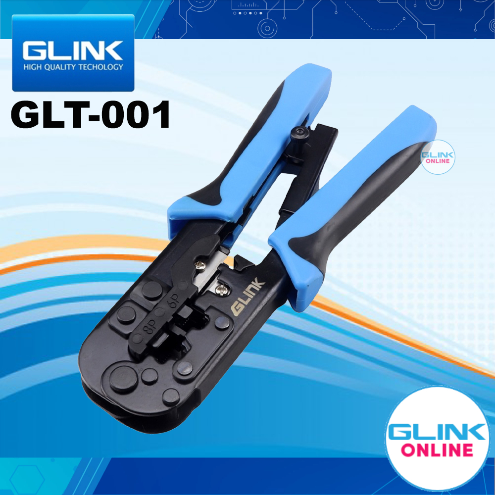 ✅มาตรฐาน GLINK GLT-001/ GLT-01 CRIMPING TOOL CRIMP CUT STRIP คีมเข้า หัวสาย หัวแลน สายแลน Lan RJ-45 สายโทรศัพท์ RJ-11