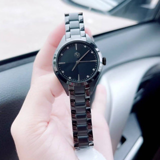 (ผ่อน0%) นาฬิกา BMW Classic Black Stainless Steel Ladies Watch BMW4002 ✔️หน้าปัด 34 มม. สแตสเลสสีดำ