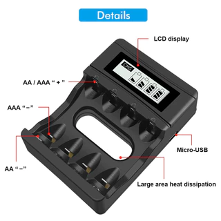Palo แบบชาร์จใหม่ได้ 1.5V AA/AAA แบตเตอรี่ลิเธียม ถ่านชาร์จ เครื่องชาร์จแบตเตอรี่