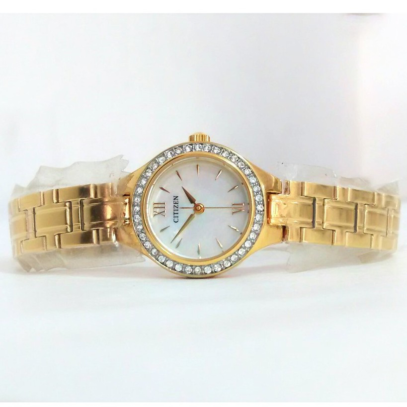 CITIZEN Women's Quartz Stainless Steel Watch รุ่น EJ6092 , EJ6092-58D เรือนทอง หน้าปัดมุก