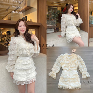 ชุดเซทเสื้อลูกไม้กับกางเกงขาสั้น งานป้าย Natta