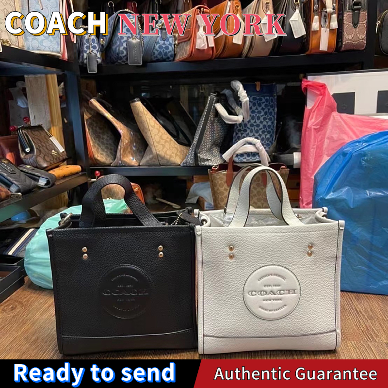 แท้ 💯%Coach Dempsey Mini Full Leather Field Tote22 กระเป๋าถือสุภาพสตรีแนวตั้ง กระเป๋าสะพายข้างผู้หญิง C5268
