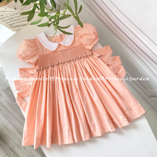 ฺสม็อคเดรสสุดน่ารัก Baby girl dress smocked, Memory Lanes Kidswear Brand