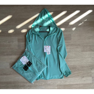 ☀Uniqlo Jacket hood กัน uv AIRism☀ ►สีเขียวมิ้นต์◄