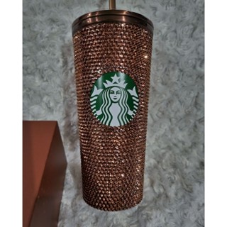 💓สินค้าหายาก💓แก้วสตาร์บัคส์ 25 ปี ไทยแลนด์  STARBUCKS 25 YEARS THAILAND COPPER BLING COLD CUP 16OZ. ของใหม่ ของแท้ 100%