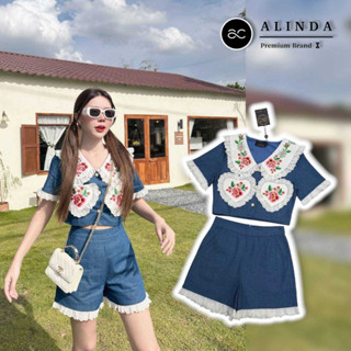 ALINDA:ชุดเซ็ทเสื้อยีนส์แขนสั้น(*สอบถามสต๊อกก่อนกดสั่งน๊า)