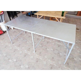 โต๊ะพับซิงค์ ปูหน้าเมทัลชีท ขาไม่ชุบสี75x177x75 ,75x150x72 , 75x200x75.