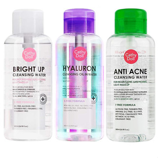 Cathy Doll Bright Up / Anti Acne Cleansing Water / Hyaluron Cleansing Oil In Water 500ml. เคที่ดอลล์ คลีนซิ่งเช็ดเครื่อง