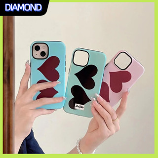 💲คูปองเคลม💲เคสไอโ case for iphone 11 12 หัวใจสีทึบ เคส 14 13 12 11 pro max ซิลิโคนเหลวมีความทนทานและป้องกันการตกหล่น