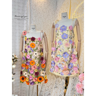 ราคาถูกที่สุด!!  Poonyisa Dress Flower Blossom สายเดี่ยว แต่งดอกไม้