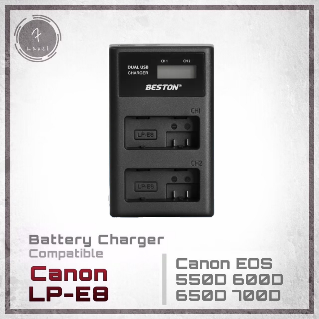 แบตกล้อง Canon LP-E8 + แท่นชาร์จ(แถมถุงผ้า) สำหรับกล้อง Canon EOS 550D 600D 650D 700D
