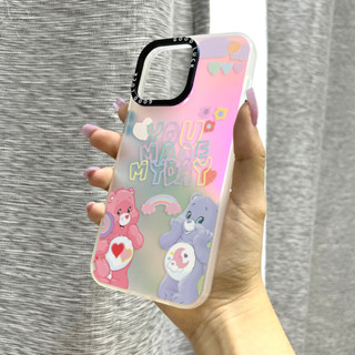 ❤️พร้อมส่งในประเทศไทย❤️คสไอโฟน เคสเลเซอร์ แบบใส ลายหมีน่ารัก สําหรับ IPhone 14Pro Max 13Pro Max 12 Pro Max XR XSMAX SE