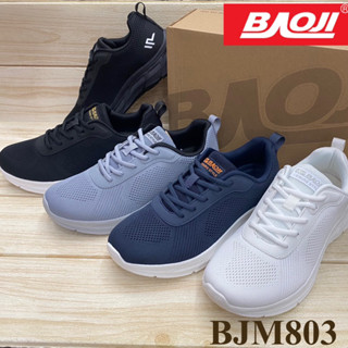 Baoji BJM 803 รองเท้าผ้าใบชาย สนึกเกอร์ (41-45) สีดำ/สีดำขาว/ขาว/กรม/เทา ซส