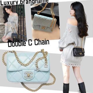 ชาแนล Chanel CF/Double C Chain/Lamb Leather/กระเป๋าสะพายไหล่