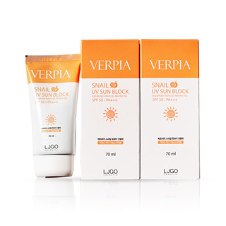 **แท้100%**VERPIA Snail UV Sun Block SPF50 pa+++ครีมกันแดดจากเกาหลีเนื้อครีมหอยทากให้ผิวดูกระจ่างใสกันน้ำเหงื่อไม่เหนียว