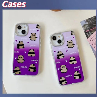 คูปองเคลม🎀เคสไอโ case for iphone 11 12 แพนด้าหัวใจสีม่วง เคส 14 13 12 11 pro max เคสมือถือกันกระแทก