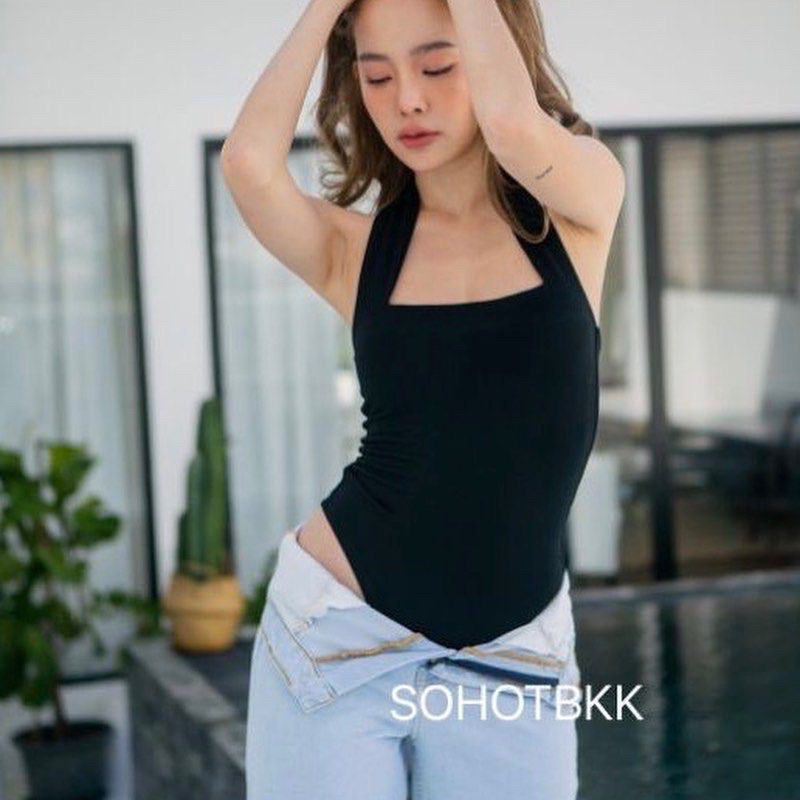 MNV STUDIO  bodysuit คล้องคอสายฝอสวยๆเลยจ้า🎈🎈ทรงสวย ผ้ายืดได้เยอะ 🔥🔥 บอดี้สูทสายฝอ‼️‼️ แฟชั่นสายฝอ (295)