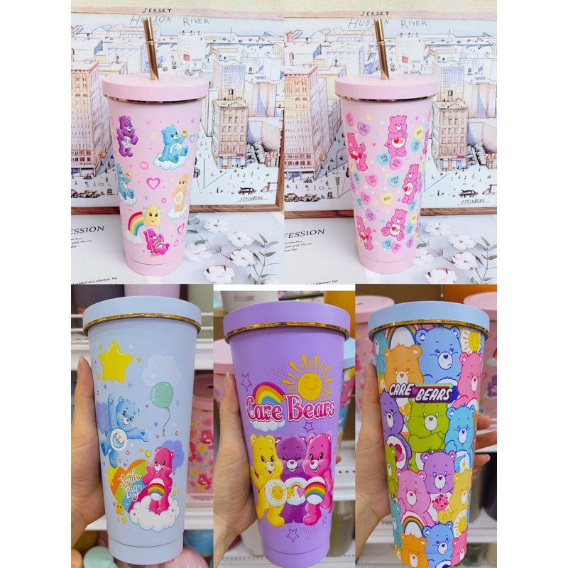 กระติกน้ำ30oz แก้วแคร์แบร์ เก็บความเย็น พร้อมหลอดด้วย สแตนเลส 304 ใช้ดี น่ารัก