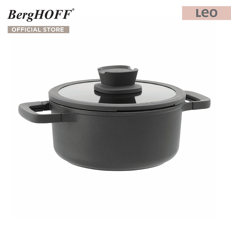 BergHOFF หม้ออะลูมิเนี่ยมหล่อเคลือบ รุ่น Leo Stone ขนาด 20 ซม. 3950301